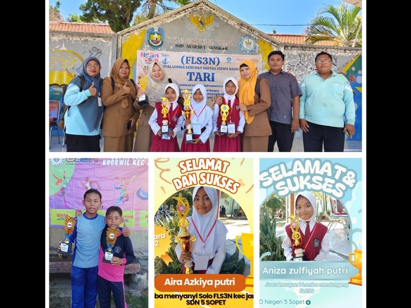 SEBANYAK 5 PESERTA DIDIK SDN 5 SOPET MEMBORONG PIALA O2SN DAN FLS2N