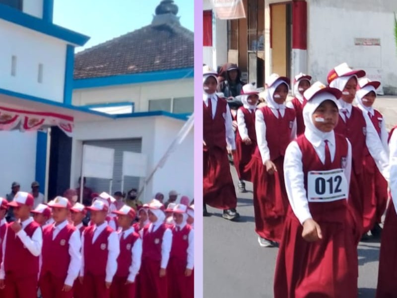 IKUT SERTA SDN 5 SOPET MENGIKUTI KEGIATAN GERAK JALAN DALAM RANGKA HUT RI KE 81